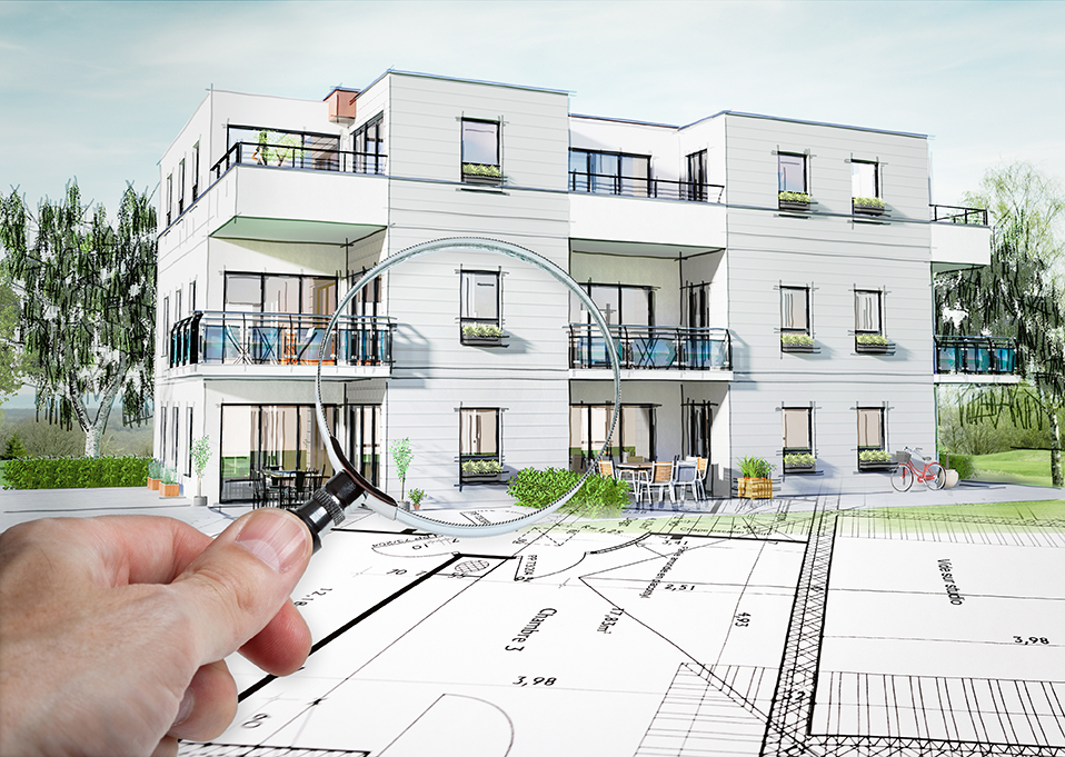Concept 3D D'un Petit Immeuble Résidence Moderne Avec Balcon Et